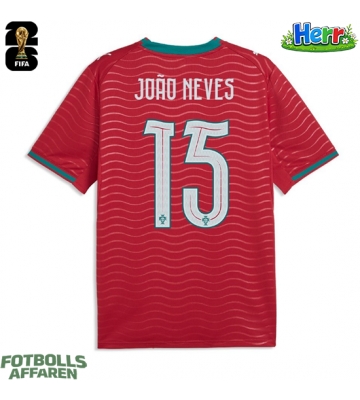 Portugal Joao Neves #15 Hemmatröja VM 2026 Kortärmad
